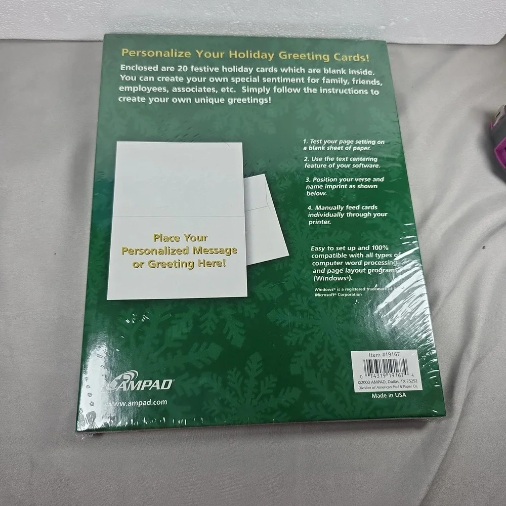 Create Your Own Holiday Greeting Cards Christmas Ink Jet Ampad 20 Cards